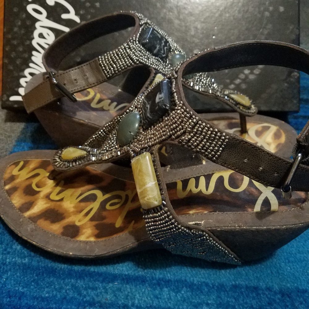 Sam Edelman Beaded Wedge Sandals
